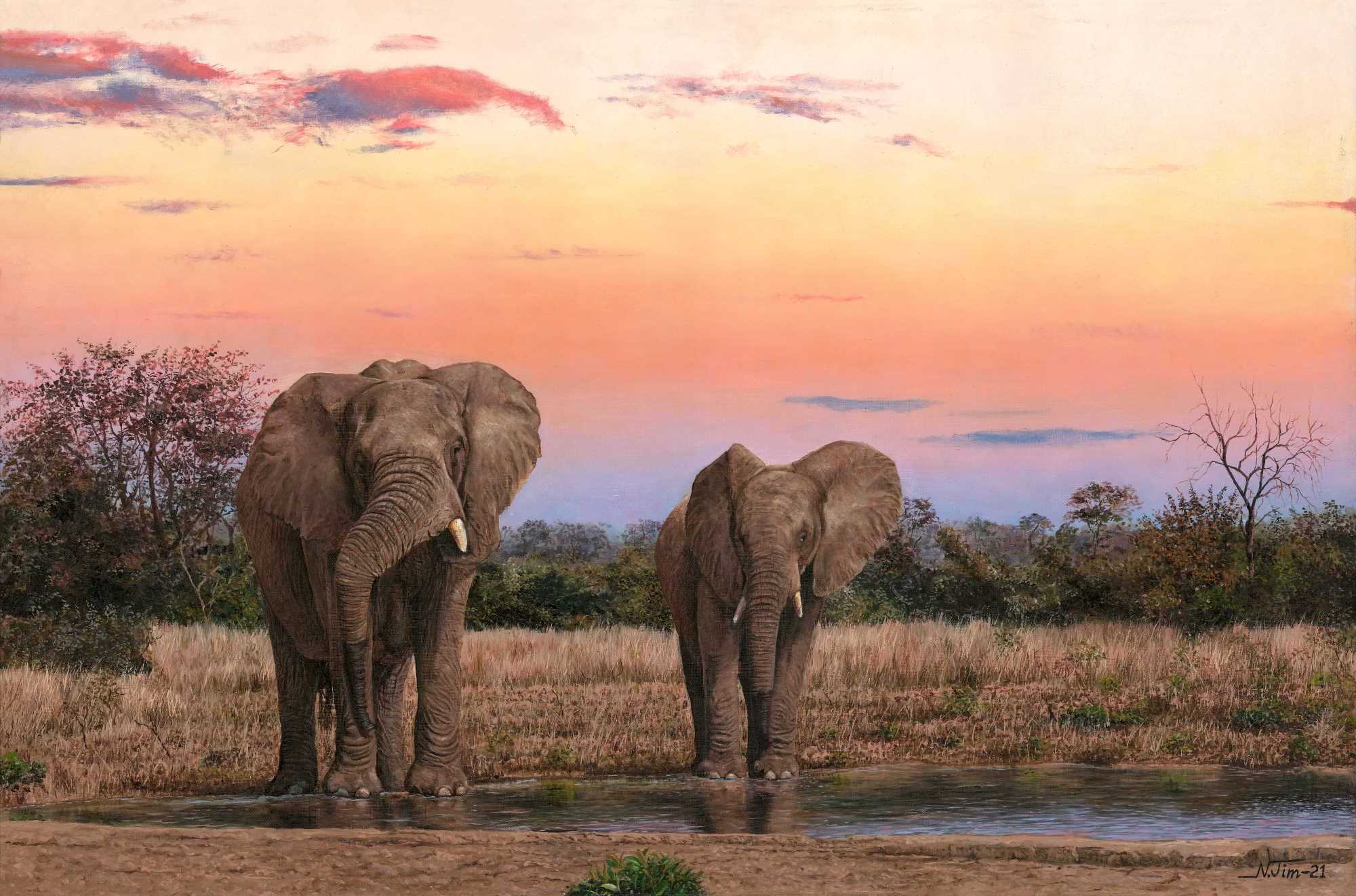 Mother And Child Quenching Thirst